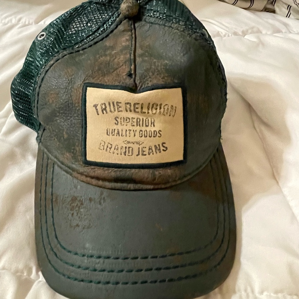 True Religion Forest Green Hat with Logo Patch